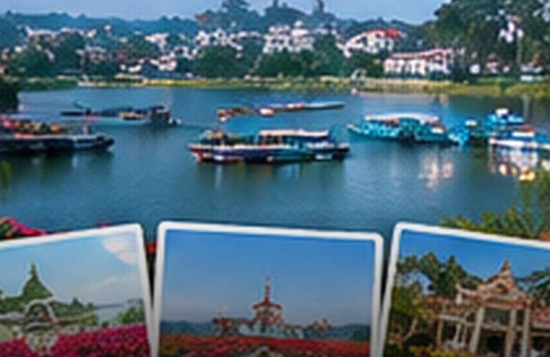 Cảnh quan xanh và thành phố Đà Lạt